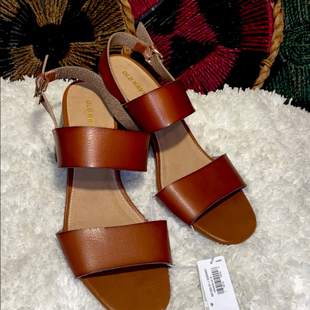 Old Navy Block Heel Brown Sandals